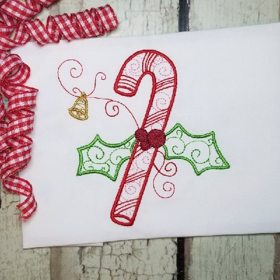 swirly ornament christmas machine embroidery design